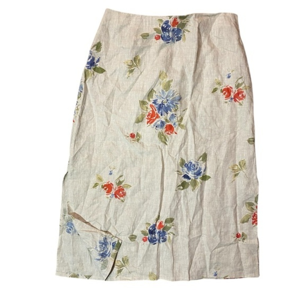 Marisa Christina Floral Pencil Skirt - Red and Blue